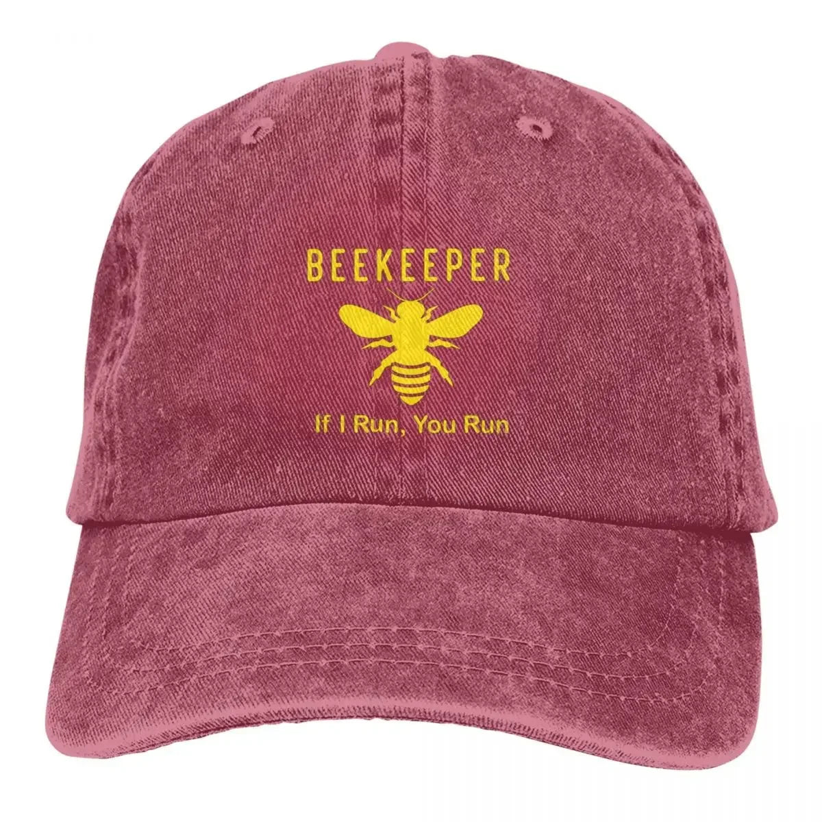 Beekeeper If I Run You Run Baseball Cap Funny Beekeeping Outdoor Fashion Hip Hop Hats Fashion Printed Washed Baseball Caps