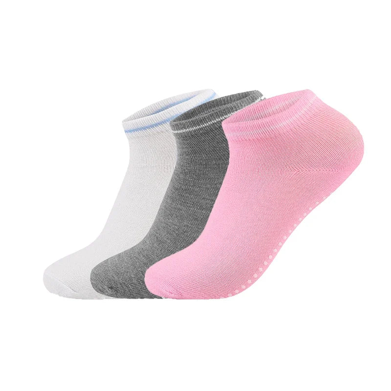 3Pairs/Lot Yoga Socks for Women Non-Slip Grips Straps Bandage Cotton Sock Pilates Pure Barre Ballet Dance Barefoot Workout