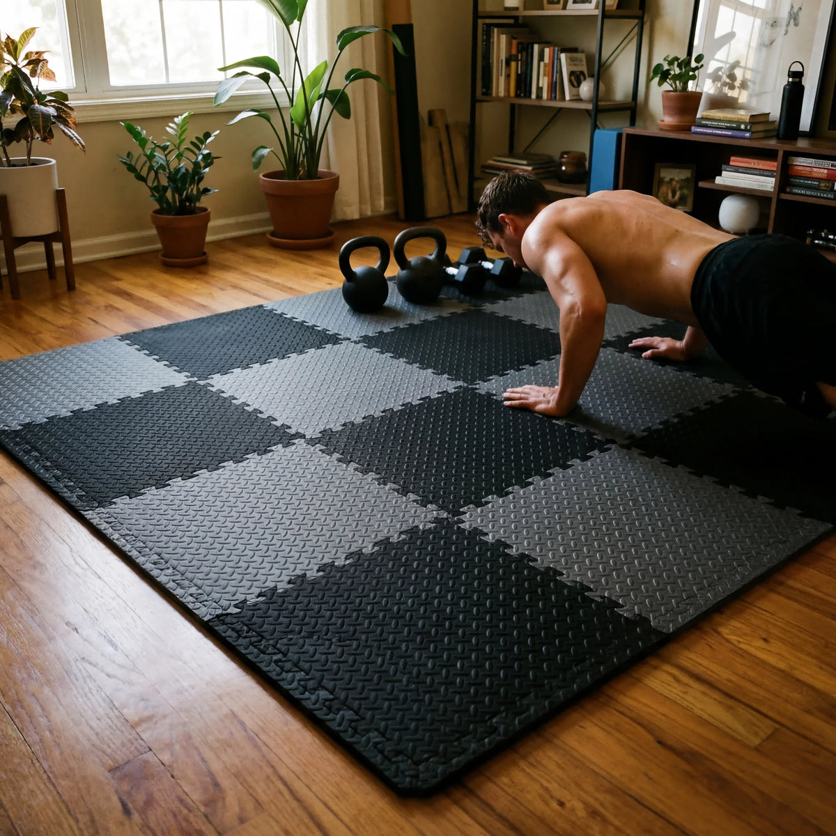 Premium Professional High Quality Advanced Rubber Interlocking Gym Floor Mat for Home Workout Anti Slip Exercise Mat Suitable