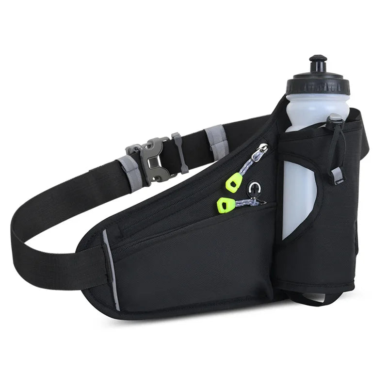 Sports Waist Bag With Water Bottle Holder Waterproof Running Phone Belt Bag For Men Women Outdoor Gym Cycling Hiking Fanny Pack