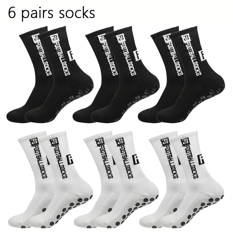 4/5/6 Pairs Football Socks Men Women Non-slip Breathable Sports Socks Thickened Towel Bottom Training Yoga Soccer Socks