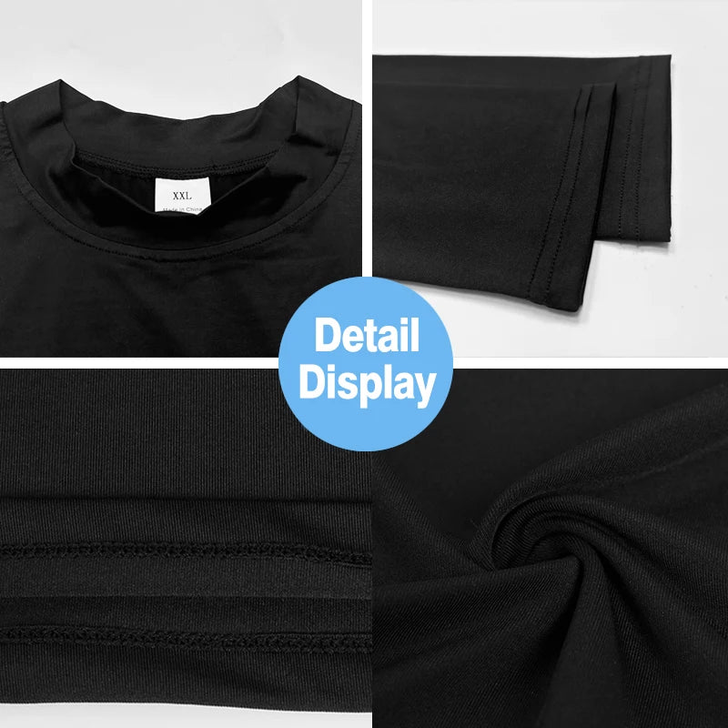 Men's Running Turtleneck Quick-Drying Long-Sleeved T-shirts Spring Aurumn Compression Shirt Sports Fitness Tight Tops Tees