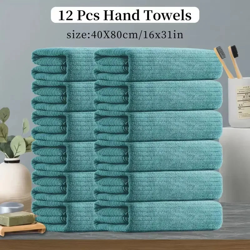 12Pcs Premium Handkerchief Set - Quick-Dry Absorbent Towels, Ideal for Gym, Spa, Beauty Routines & Daily Facial Care Essentials