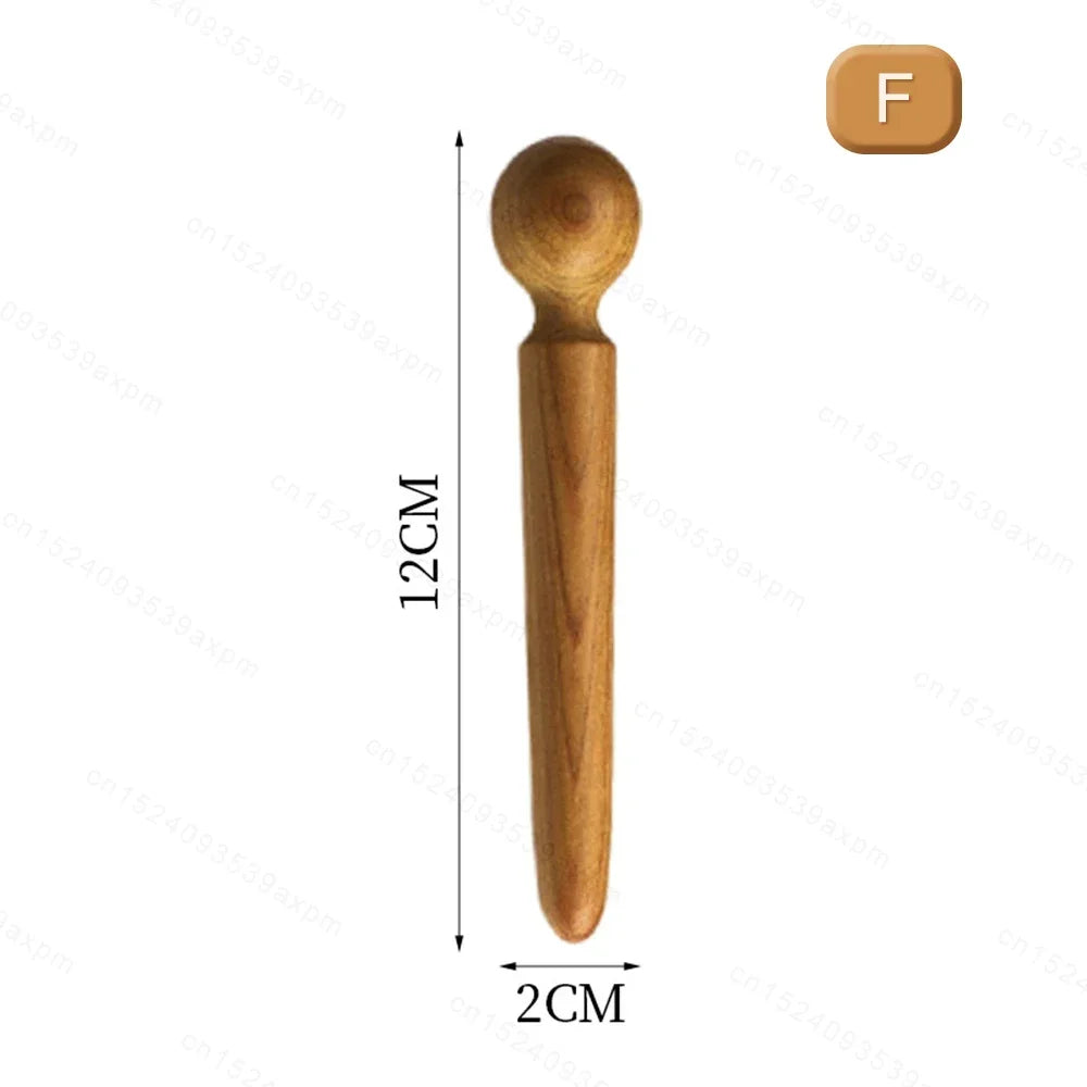Natural Wooden Acupoint Stick Dial Stick Meridian Pen Massage Stick Body Meridian Stress Relief Foot Sole Acupoint Massage Tools