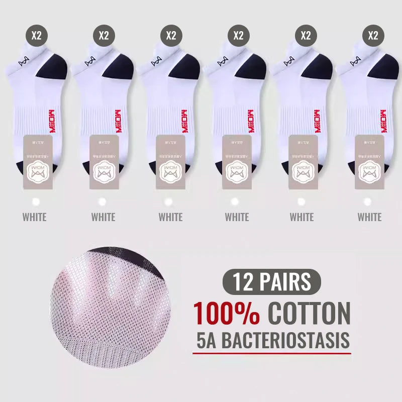 MiiOW 100% Pure Cotton Short Socks Men Ankle Sock Business Dress Ear-lifting Heel Protection Deodorant Antibacterial Sports Sock