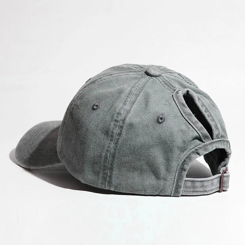 Women's baseball cap with ponytail design suitable for outdoor sports, running, and sun protection