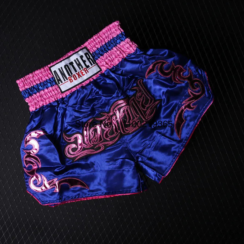 Tiger Muay Thai Shorts Satin Kick Boxing Shorts Mens Women Kids Gym Martial Arts MMA Training Clothes BJJ Fight Kickboxing Pants