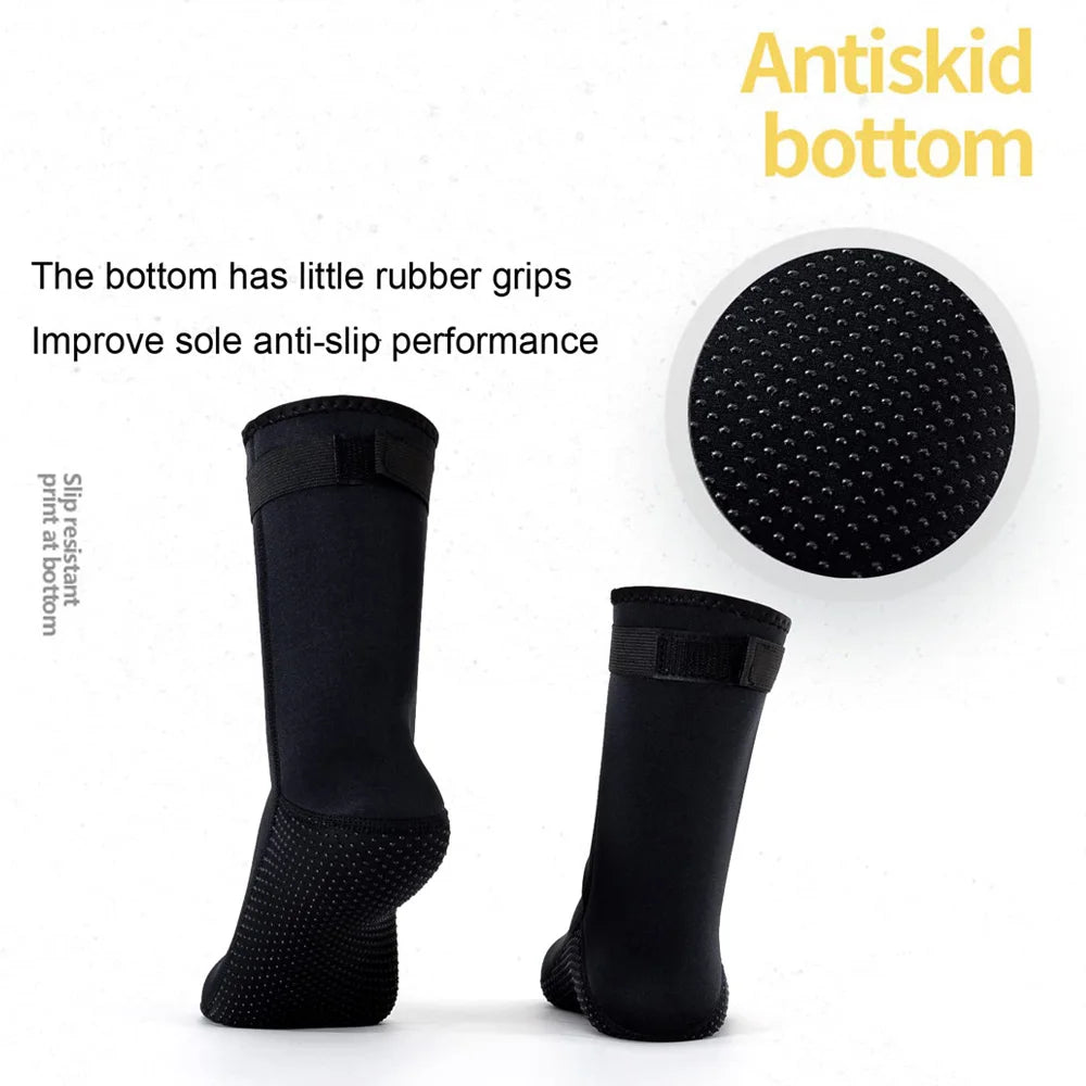 3mm&5mm Neoprene Diving Socks Non-slip Adult Warm Patchwork Elasticity Wetsuit Shoes Surfing Boots for Swimming Snorkeling