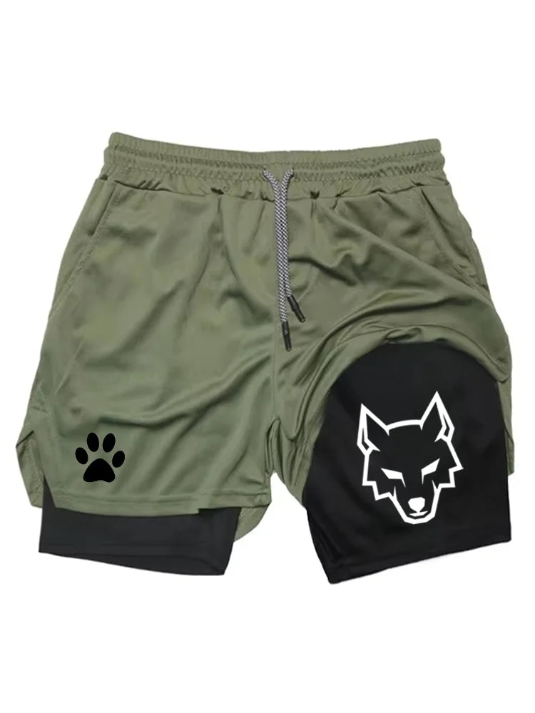 NEW SUMMER Men's Sports Shorts, 2 in 1 Gym Shorts, Casual Running Sportswear, Double Layer Shorts for Fitness WX002