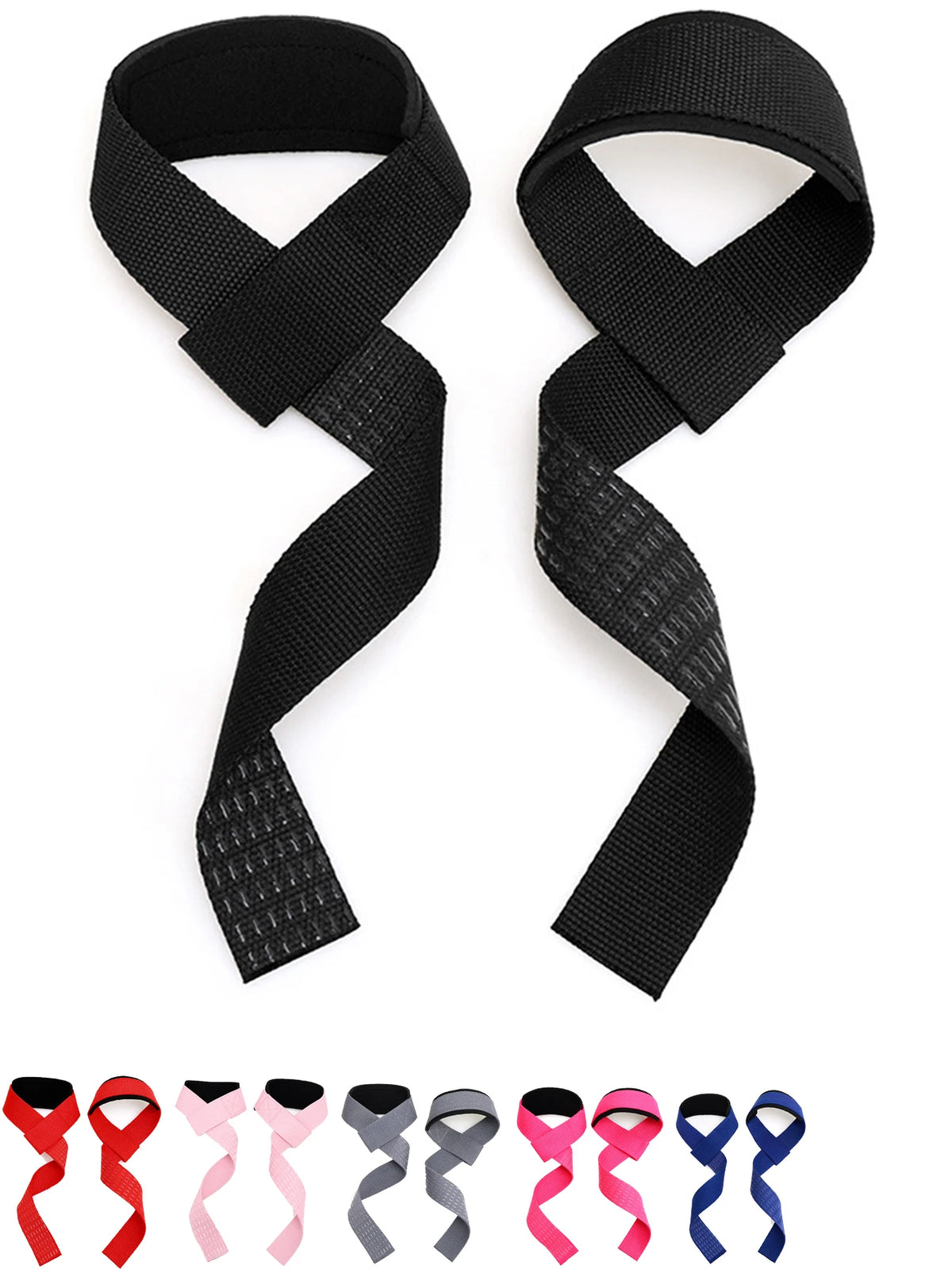 Weightlifting Straps 1 Pair Lifting Wrist Anti-Slip Silicone Strength Training Strap Hand Grips Wrist Support