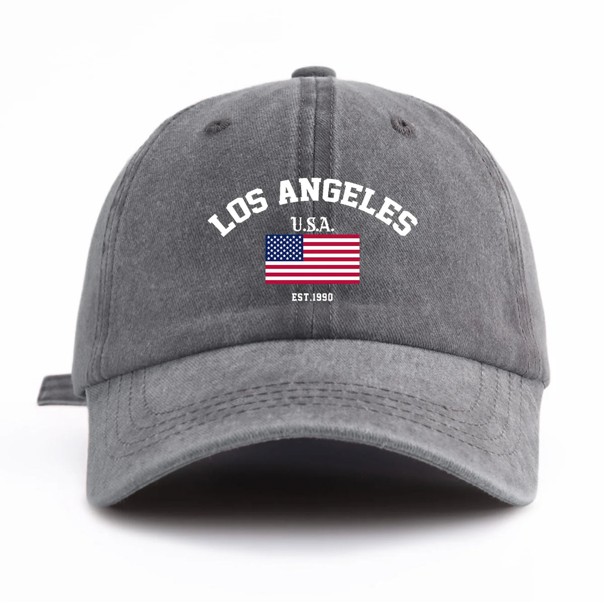 1pc LOS ANGELES Print Washed Baseball Cap for Adults,Minimalist Retro Style Casual Soft Adjustable Dad Hat,Perfect As Gift