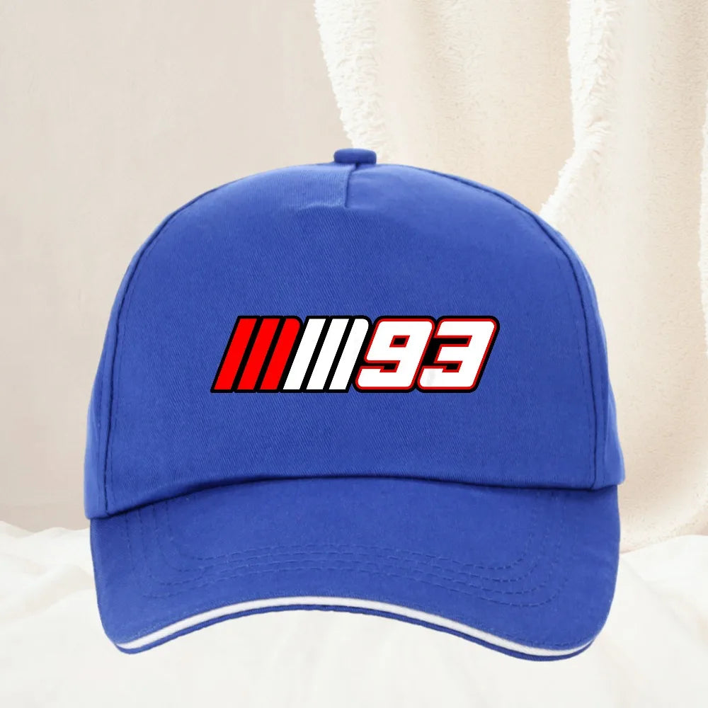 Summer Motorcycle Race Car No. 93 Printed Baseball Cap Fashion Leisure Sports man racing hat Adjustable Golf hats