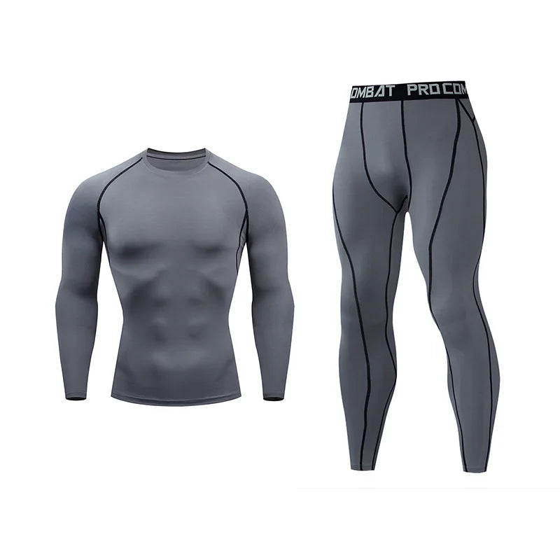 Men's Running Set Gym Jogging Thermo underwear xxxxl Second skin Compression Fitness MMA rashgard Male Quick dry Track suit