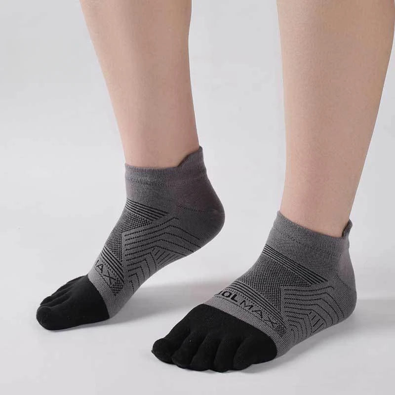 1/4/6 PAIRS COOLMAX Sports Socks Breathable Elastic 5 Toes Sports Socks Quick Drying Wicking Moisture Athletic Running Socks