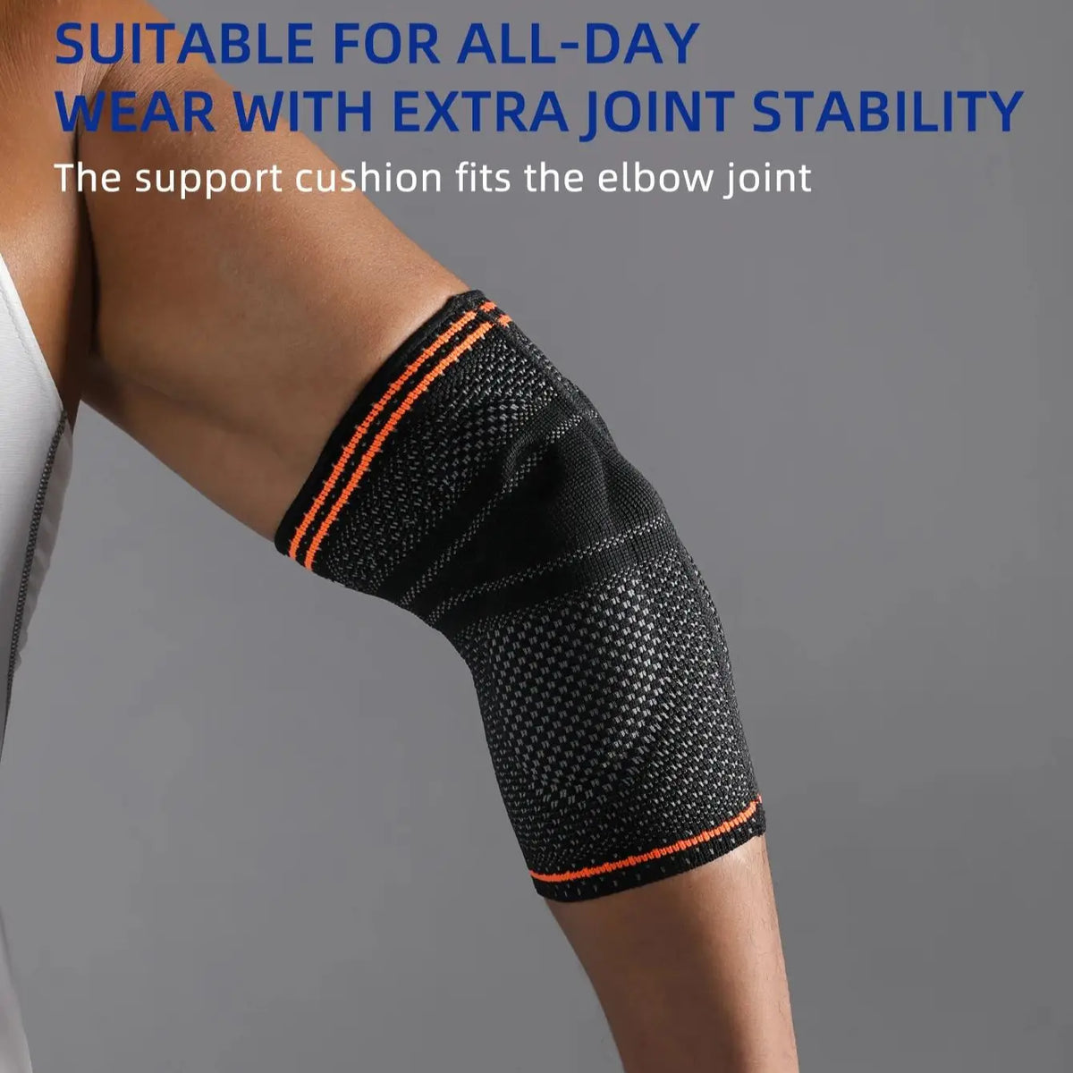 VBOSI 1pc Men Women Elastic Breathable Unisex Elbow Support Arm Sleeves with Gel Pads, Ergonomic Design & Air Holes