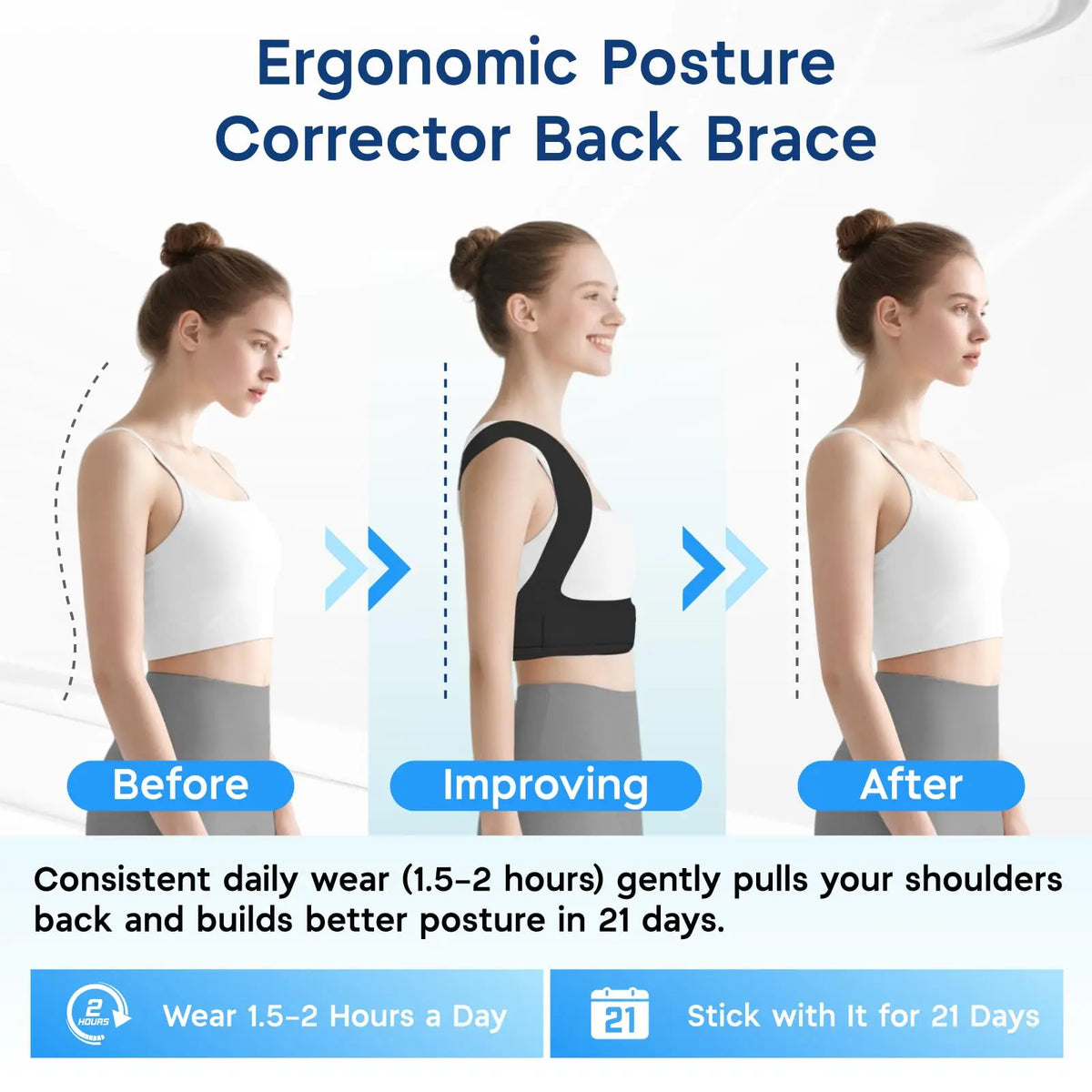 New Hot Posture Corrector Adjustable Back Support Belt Spine Back Shoulder Brace Support Belts