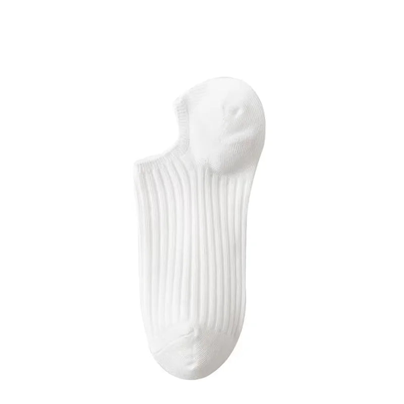 5Pairs Summer Men Women's Socks Solid Color Cotton Invisible Boat Socks Breathable Casual Low Cut No Show Socks Short Ankle Sock