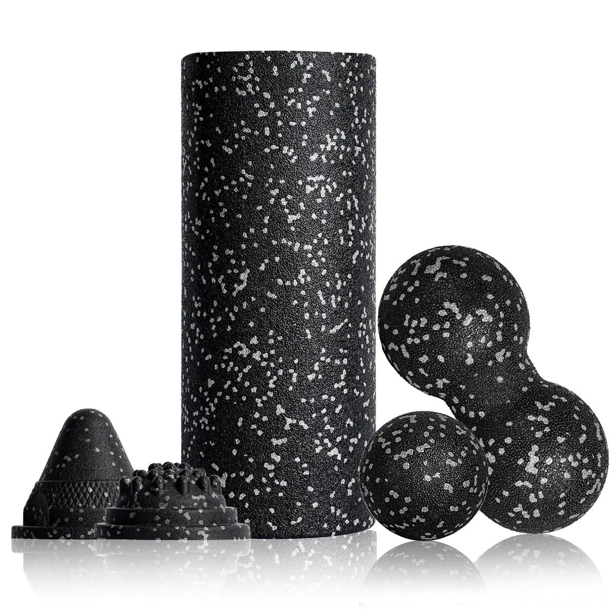 5-in-1 Fascia Roller Set Muscle Recovery Set-Vibrating Foam Roller&Peanut Massage Ball for Back,Neck,Leg Yoga Workout