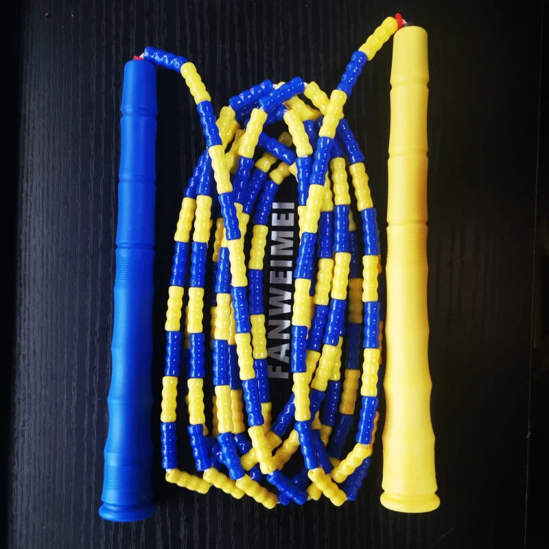 NEVERTOOLATE 20CM LONG HANDLE 3 meter length between handles beaded skipping rope soft PVC beads adult skill tricks tall people