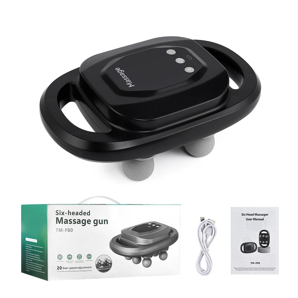 Fascia Gun 42-heads Deep High Frequency Vibration 42mm Wireless Waist and Back Massager Body Relaxation Shoulder Calf Massager