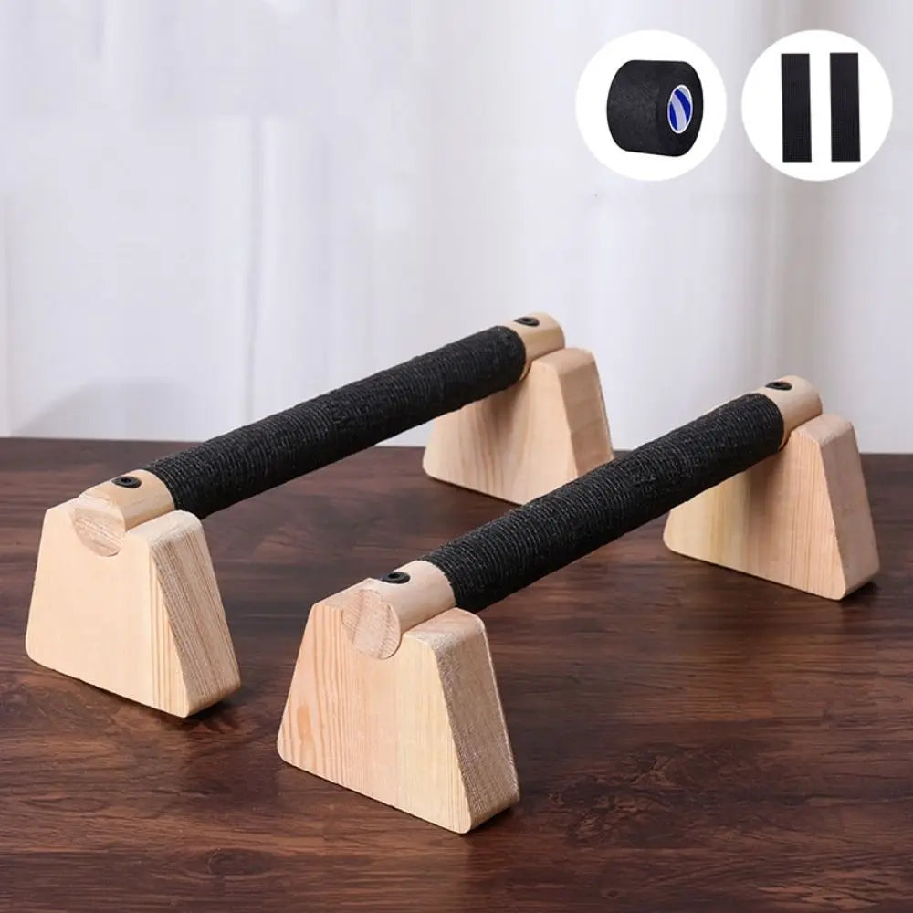 1 Pair Street Fitness Push Up Bar Thickened Handle Solid Wood Push-up Rack Triceps Non-slip Home Exercise Equipment Gym