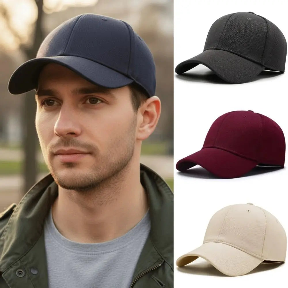 Solid-Color Unisex Breathable Baseball Cap Casual Sunscreen Sun Protection Hat Cotton Versatile Hip Hop Snapback Hat Sports