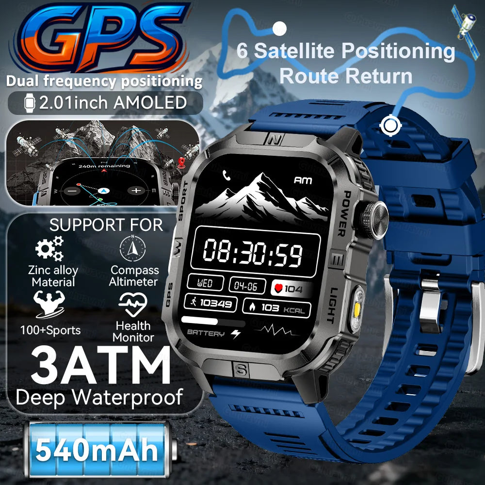 New Military Grade Smart Watch Men 2.01