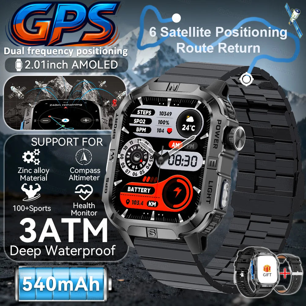 New Military Grade Smart Watch Men 2.01
