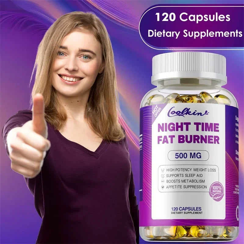 Night Time Fat Burning Capsule - Supports Immune System Health, Appetite Suppression, Healthy Weight Management