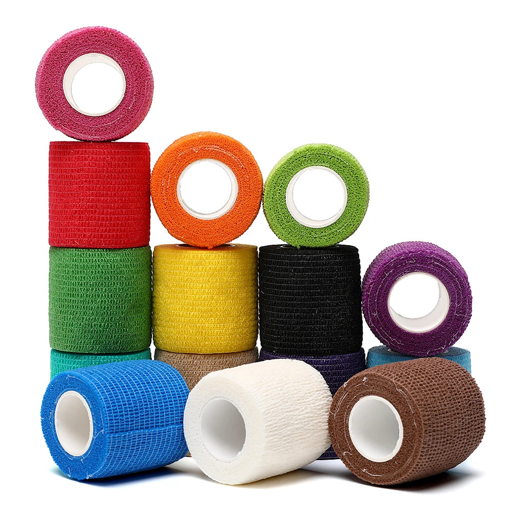 18 Colors of 4.8-Meter Elastic Sports Self-Adhesive Bandages, Protecting Fingers, Ankles, Palms, and Shoulders, Knee Protection