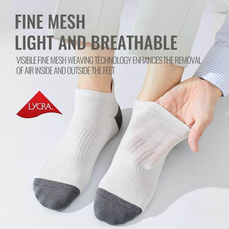 MiiOW 100% Pure Cotton Short Socks Men Ankle Sock Business Dress Ear-lifting Heel Protection Deodorant Antibacterial Sports Sock