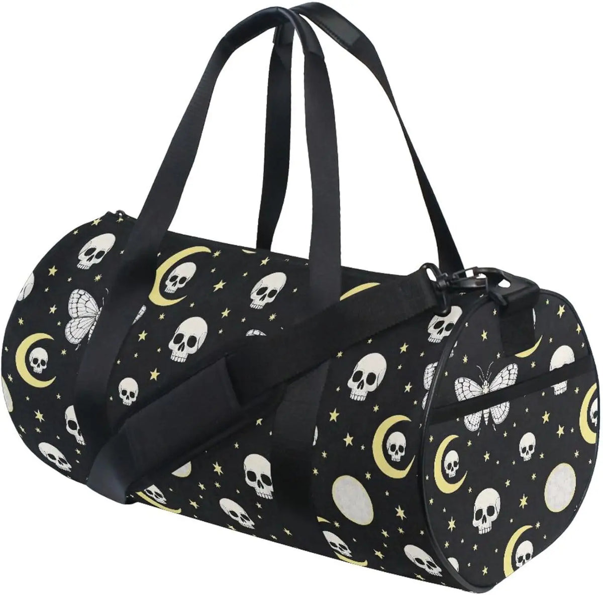 Sports Duffel Bags Gothic Skull Butterfly Athletic Gym Bag Overnight Workout Travel Tote Luggage for Men Women Yoga