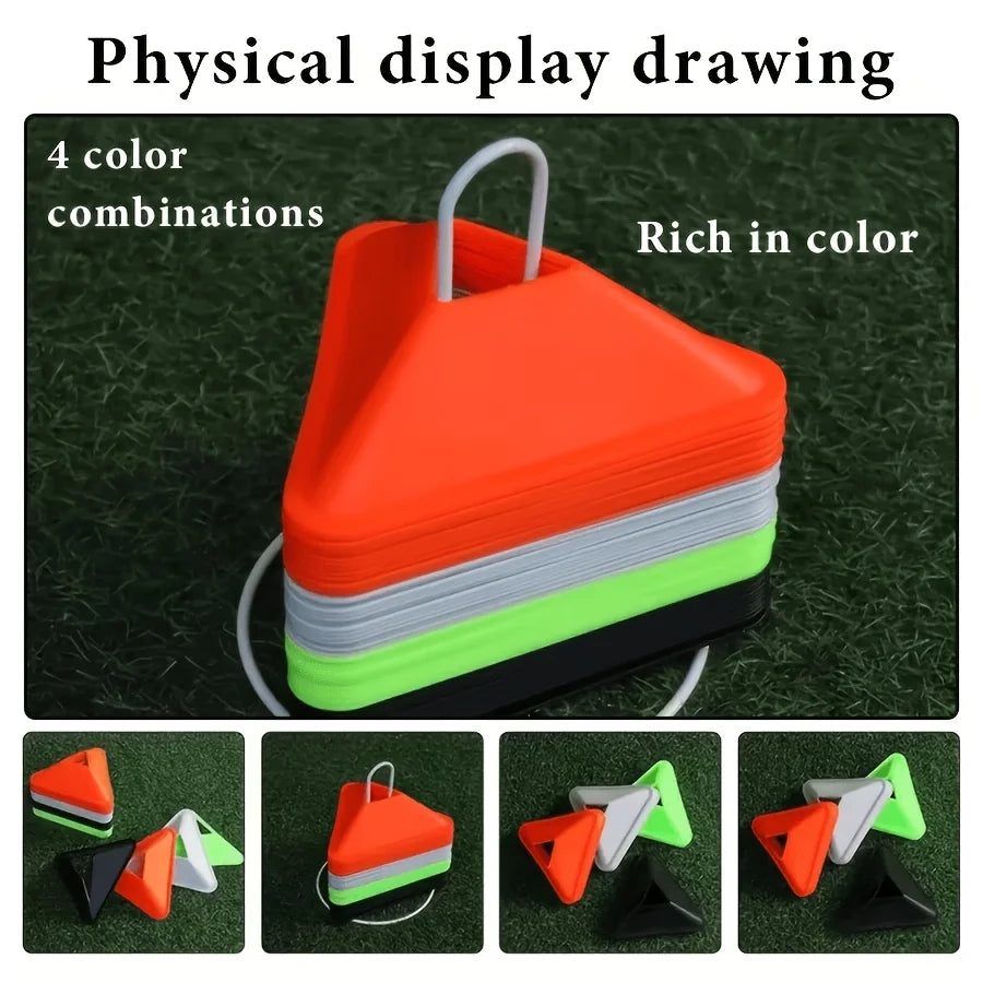 20/40Pcs 4 Colors Training Cones, Durable Triangle Marker Cones for Soccer Basketball Agility Training