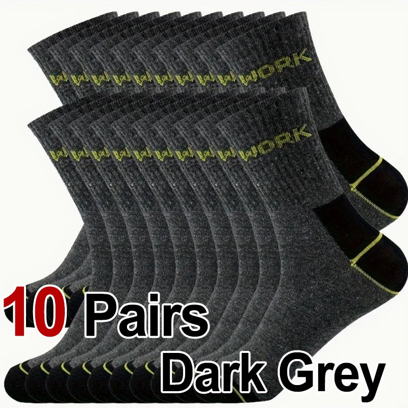 10/15 Pairs High-Quality Men Business Odor Proof Mid Tube Socks Sweat Absorbing Breathable All Season Sports Leisure Socks