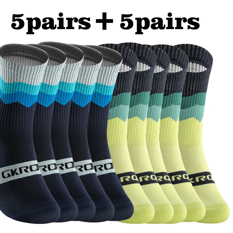 GKRQ 10 pairs Professional Cycling Socks Breathable Road Bicycle Socks Men Women Outdoor Sports Racing e Compression Cycling Fo