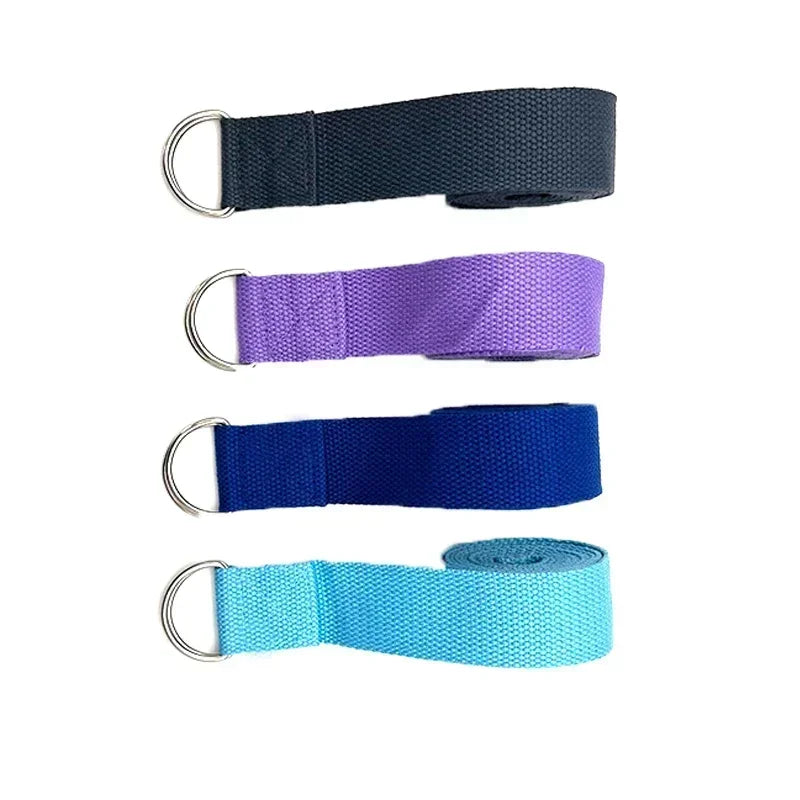 183x3.8cm Yoga Strap Cotton Exercise Yoga Belt Adjustable Woven Stretch D-Ring Buckle Fitness Stretching Bands Pilates Rope