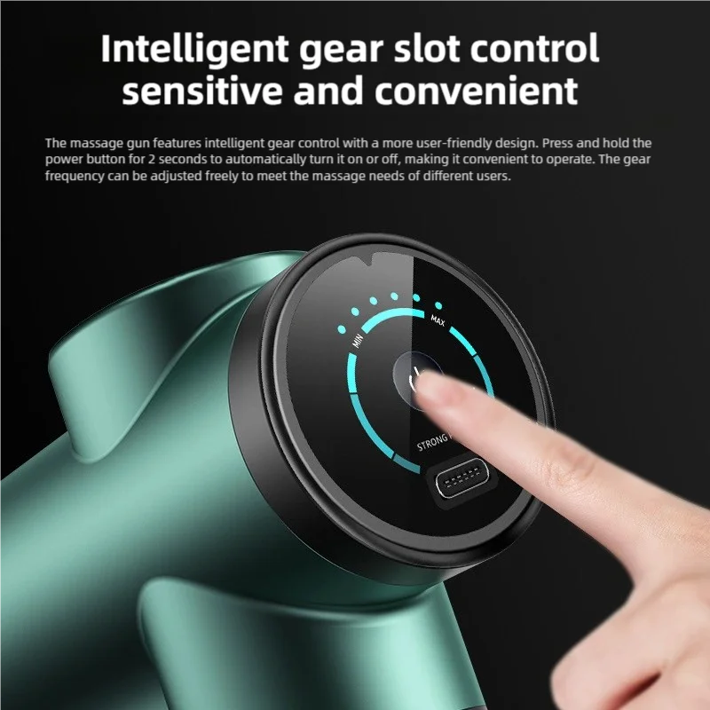 TINSOL Portable Fascial Gun Electric Impact Mini Massager Deep Tissue Massage LED Touch Screen 6 Interchangeable Massage Heads