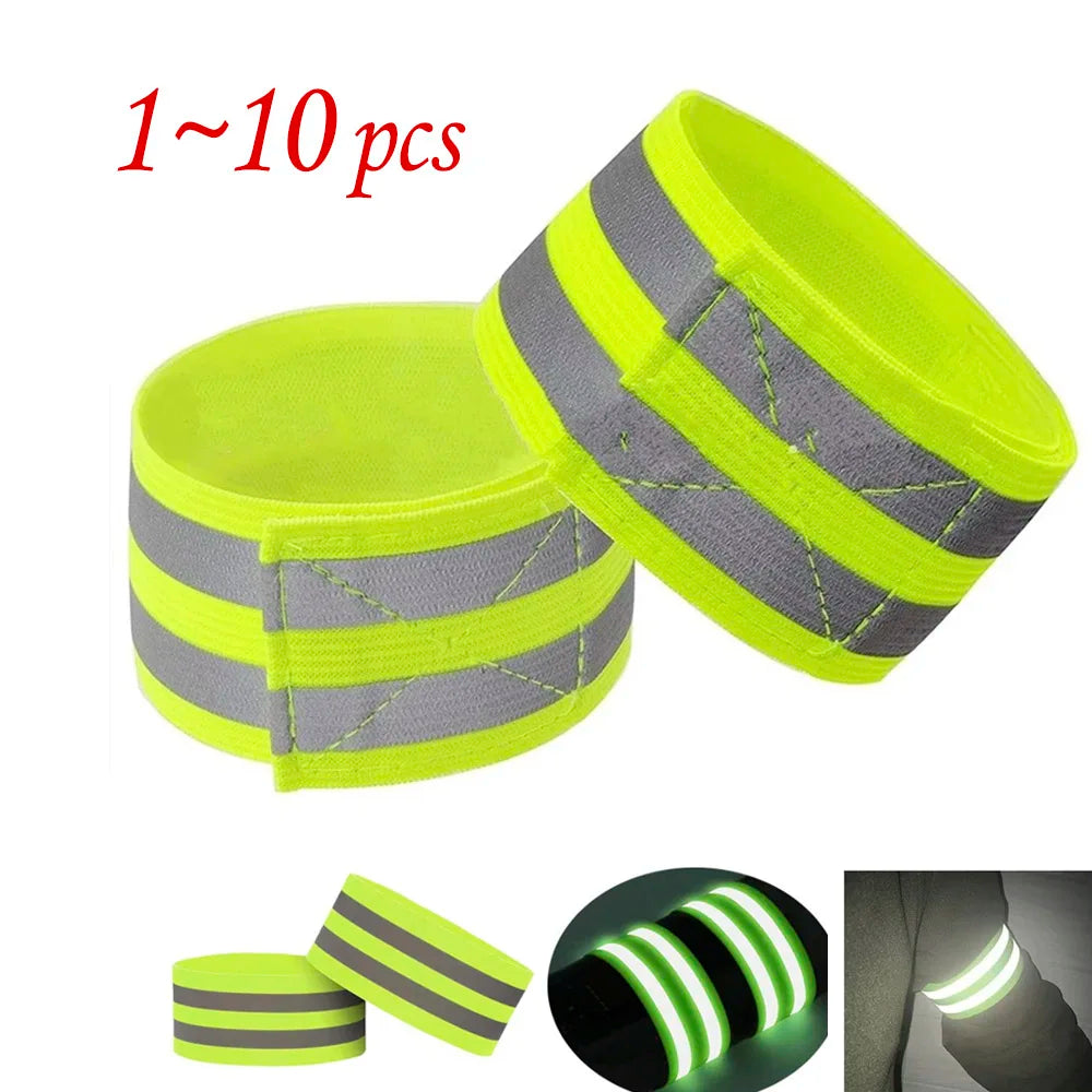1~10pcs Reflective Bands Wristbands for Cycling Running Arm Wrist Ankle Bands High Visibility Reflect Straps Reflector Tape