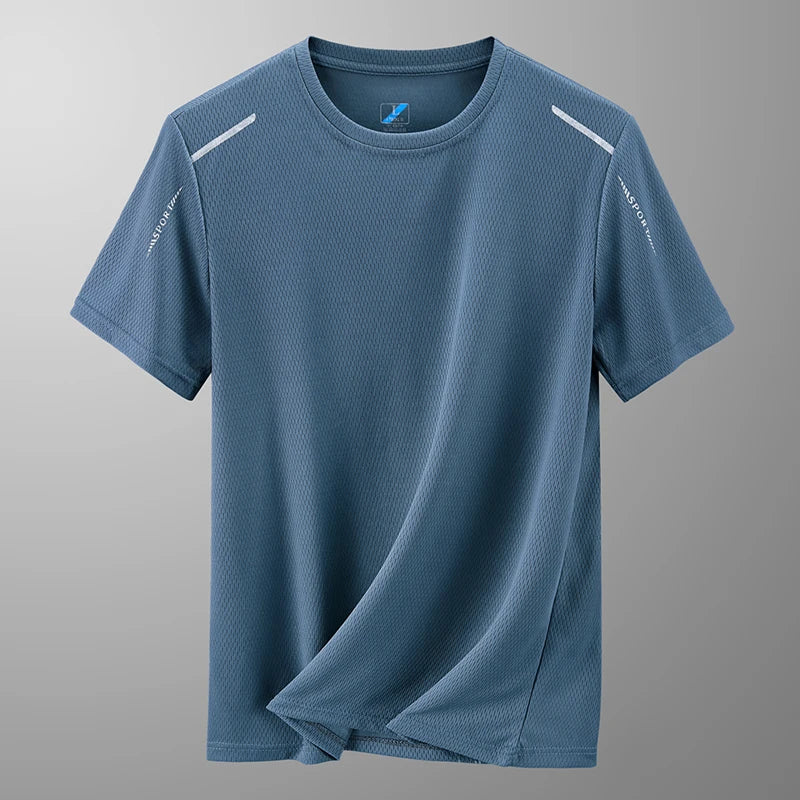 YJKVUR 2026 Summer Men’s Quick Dry Moisture Wicking Crew Neck T Shirts Mesh Athletic Running Gym Workout Short Sleeve Tee Tops