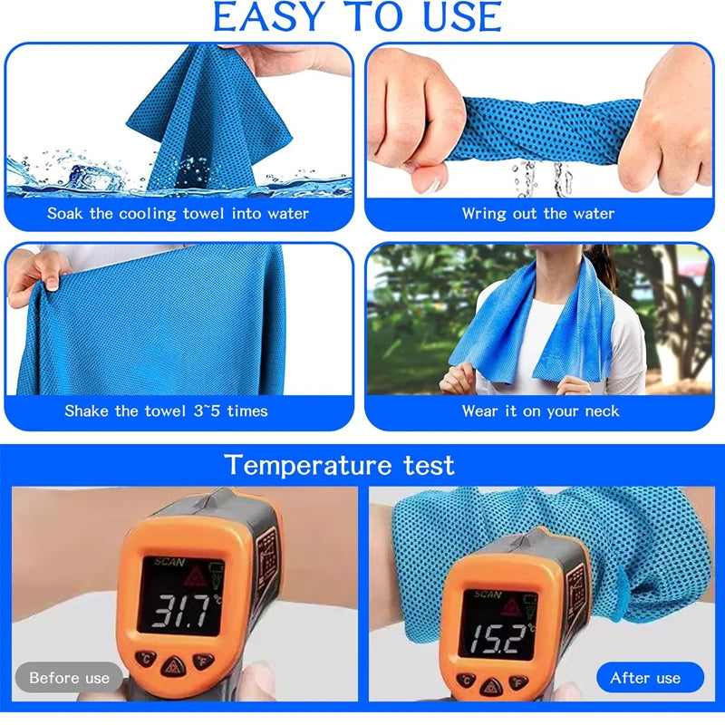 1pc Cooling Sports Towel, Sweat Absorbent & Quick Dry, Suitable as Cool Rags for Neck Cooling Wrap,Cooler, Cold Towel