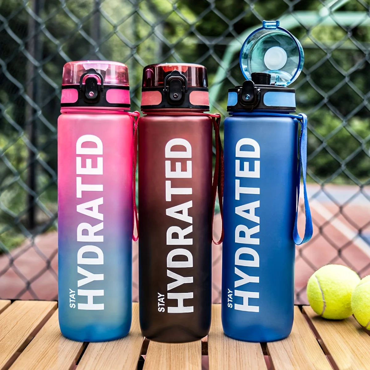 1pc 750ml Large Capacity Transparent Plastic Water Bottle with Cap and Handle, Multiple Colors Available, Suitable for Outdoor