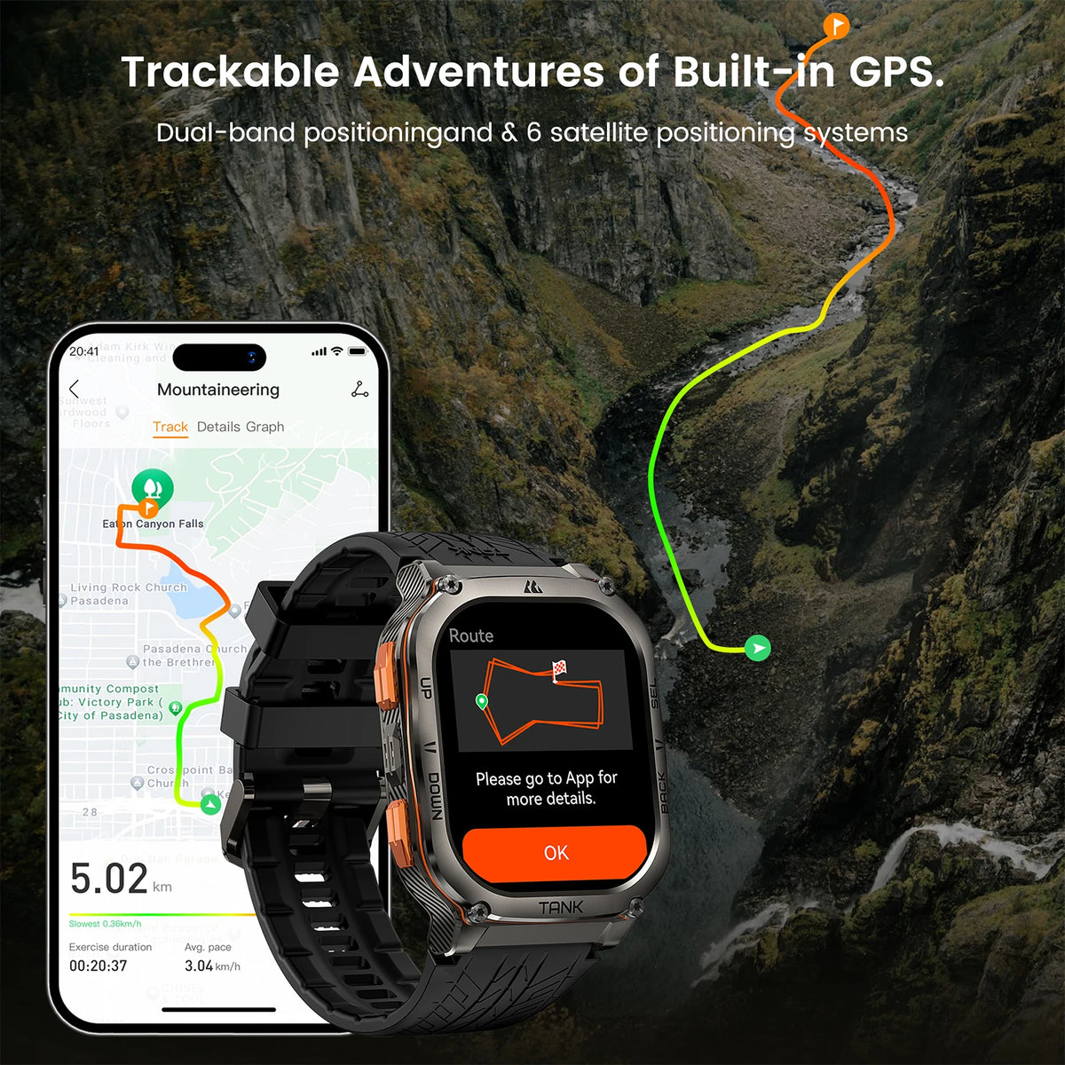 KOSPET TANK M3 Ultra GPS Smart Watch Men Military Grade Compass Altimeter Barometric 480mAh 60Day Battery IP69K 5ATM Waterproof