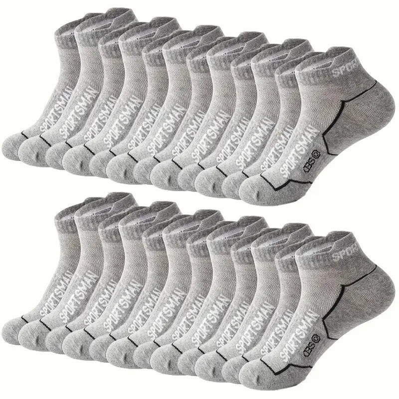 10/12 Pairs High-Quality Knitted Anti Odor Men Sports Socks Summer Sweat Absorbing Mesh Breathable Couple Running Casual Socks