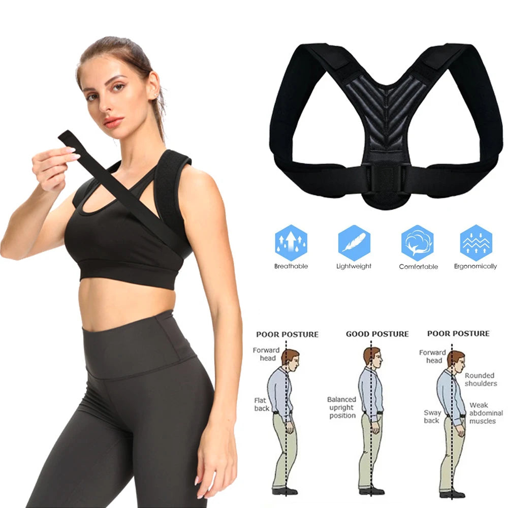 YANBIGUO Back Brace Posture Corrector for Women&Men,Adjustable Upper Back&Shoulder Brace Straightener,Relieve Pain Neck/Shoulder