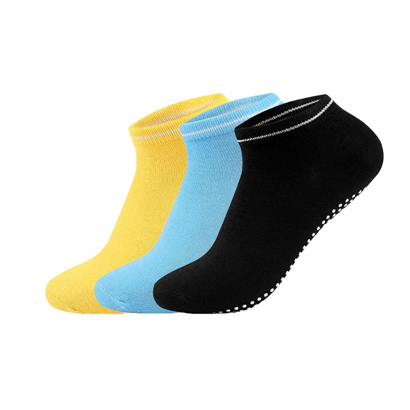 3Pairs/Lot Yoga Socks for Women Non-Slip Grips Straps Bandage Cotton Sock Pilates Pure Barre Ballet Dance Barefoot Workout