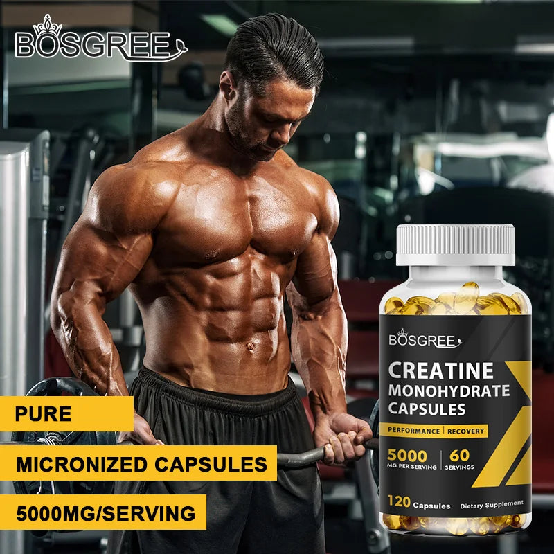 Creatine Monohydrate Capsules | Creatine Pills, Supports Workout Recovery, Lean Muscle Gain, Performance,Creatine Supplements