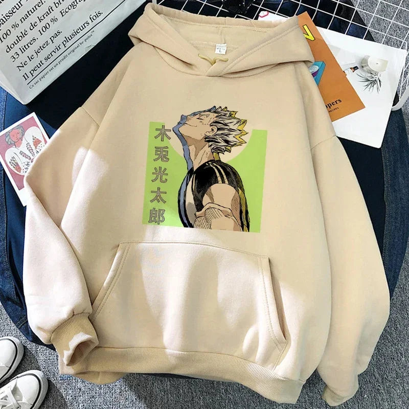 90s Japanese Anime Haikyuu Hoodies Women Funny Karasuno Fly High Graphic Streetwear Fashion Male Sweatshirts Unisex Harajuku