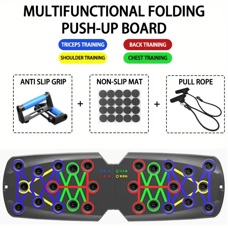 Multifunctional Push-Up Board - Fitness and Muscle Training Equipment, Home Exercise Set Foldable Push-Up Rod,Resistance Device