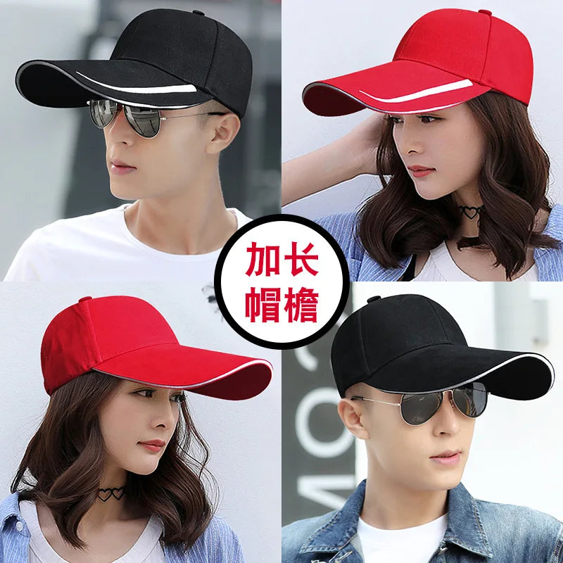 Peaked Hat Spring Summer 14cm Long Brim Sunscreen Fishing Men Women Street Sunshade Outdoor Adjustable Cotton Golf Cap Trucker