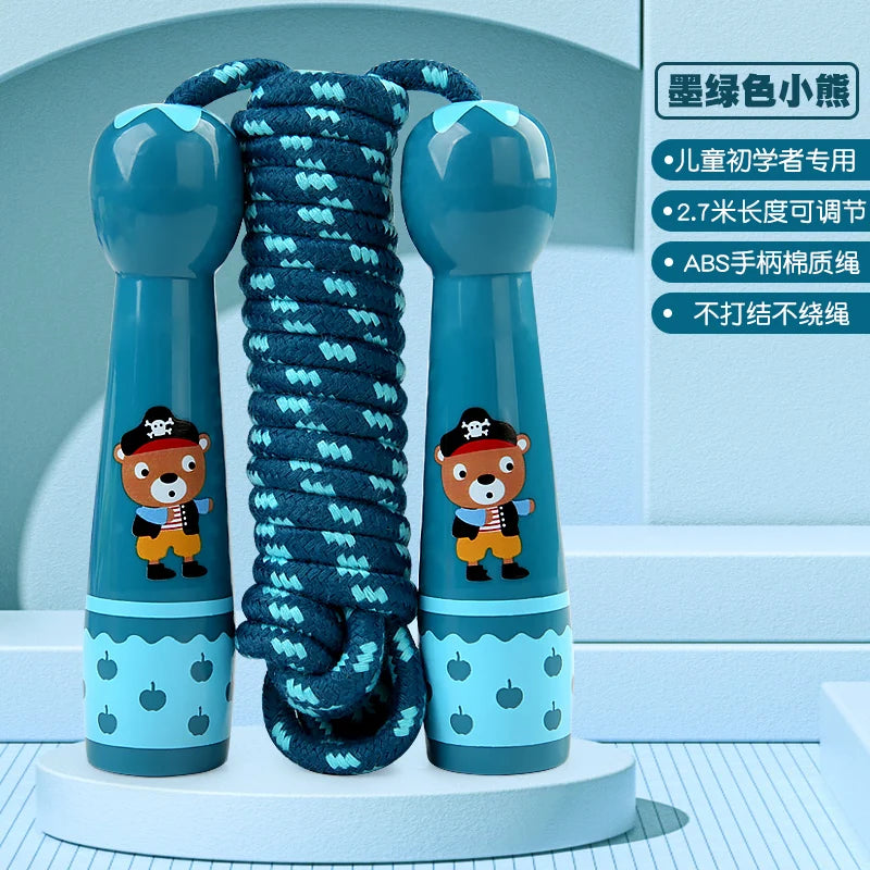 Children's Adjustable Cotton Jump Ropes Sport Fitness Lovely Cartoon Skipping Handle Fillet Design Outdoor Sports Toy